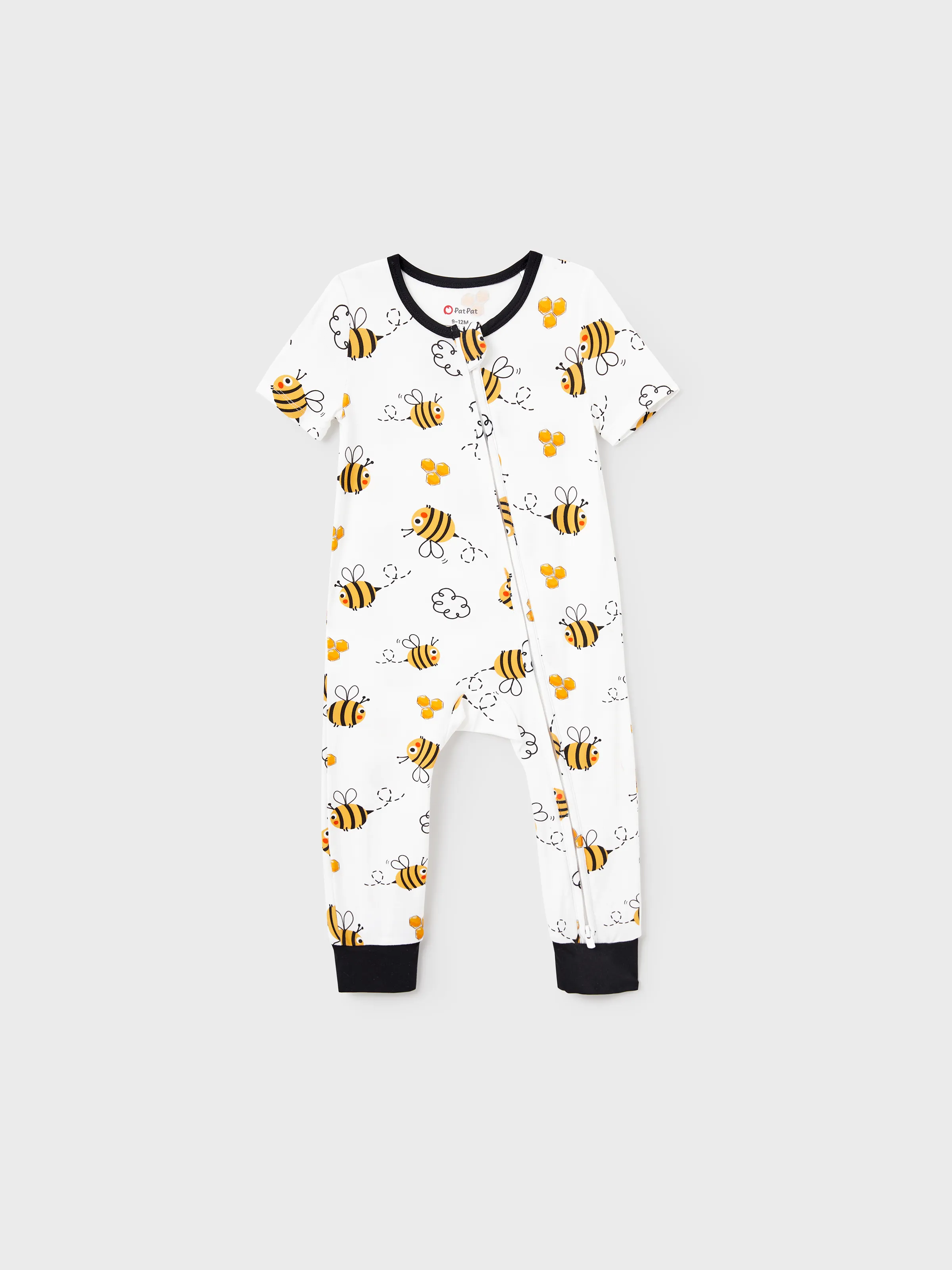 Family Matching Bamboo Pajamas Soft Bamboo Viscose PJs for Men Women Kids Toddler, Cute Bee Print Sleepwear with Short Sleeve Top and Long Pants White - Image 21