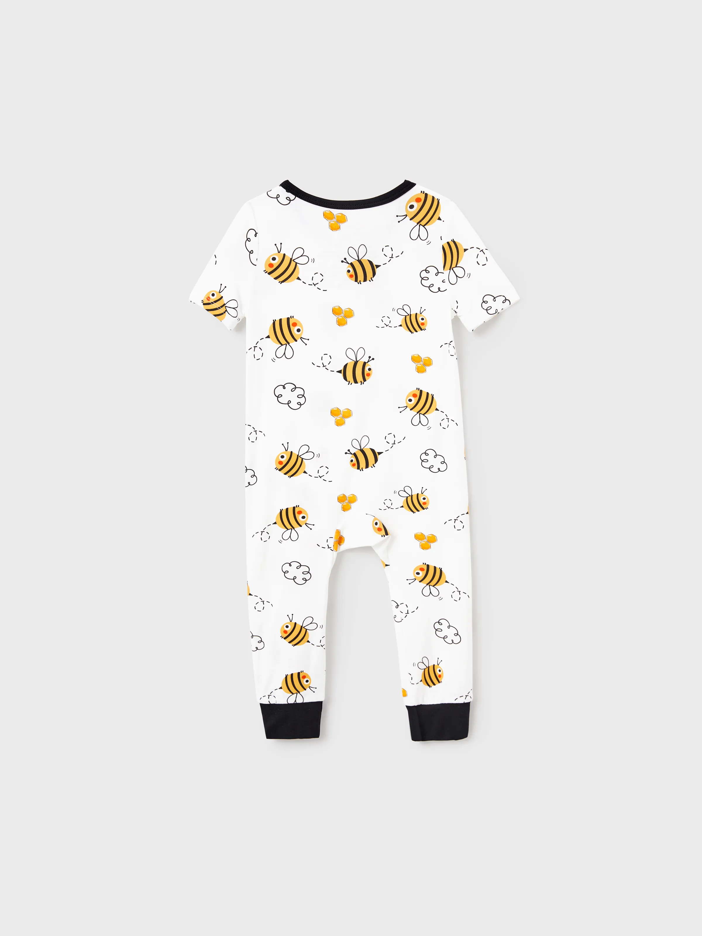 Family Matching Bamboo Pajamas Soft Bamboo Viscose PJs for Men Women Kids Toddler, Cute Bee Print Sleepwear with Short Sleeve Top and Long Pants White - Image 22