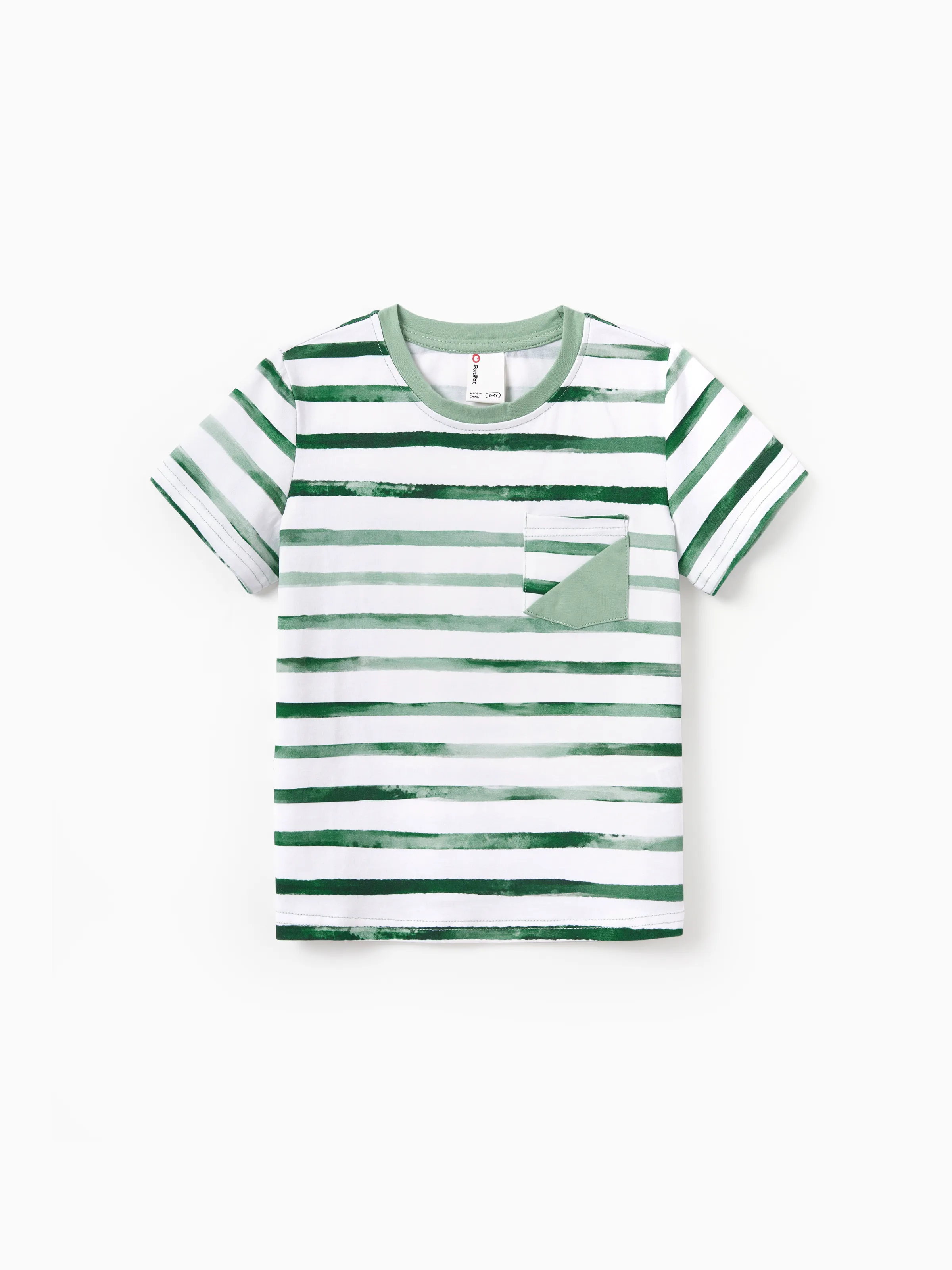 Family Matching Cotton Outfits Set Green Striped T-Shirt and Dress Set for Dad, Mom, Kids & Baby, Perfect for Summer Family Outings & Photos Green - Image 24