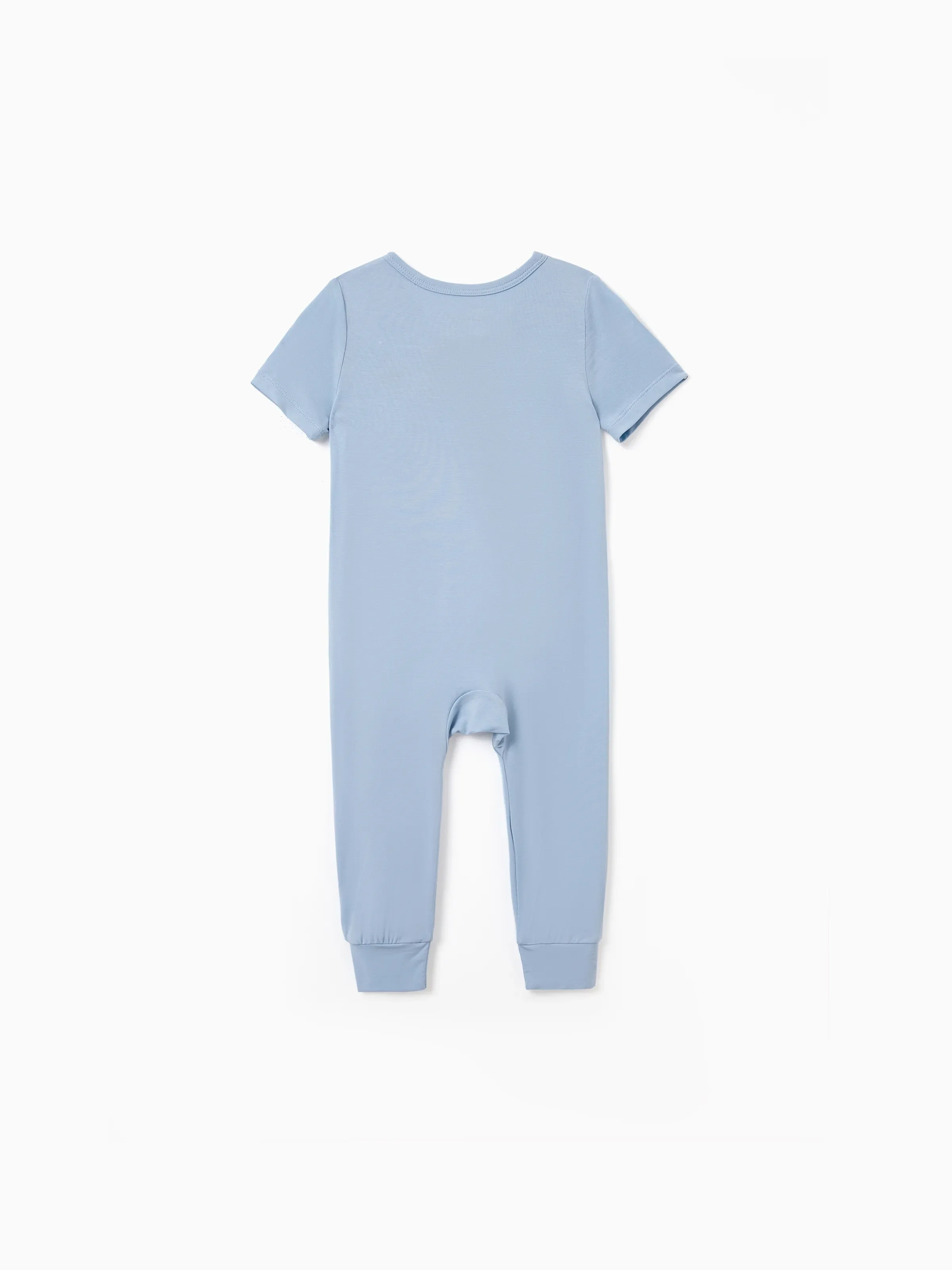 Mommy & me Bamboo Pajamas Soft Bamboo Viscose PJs for Men Women Kids Toddler Baby, Classic Blue Short-sleeve Sleepwear with Button-Down Shirt and Pants Blue grey - Image 14