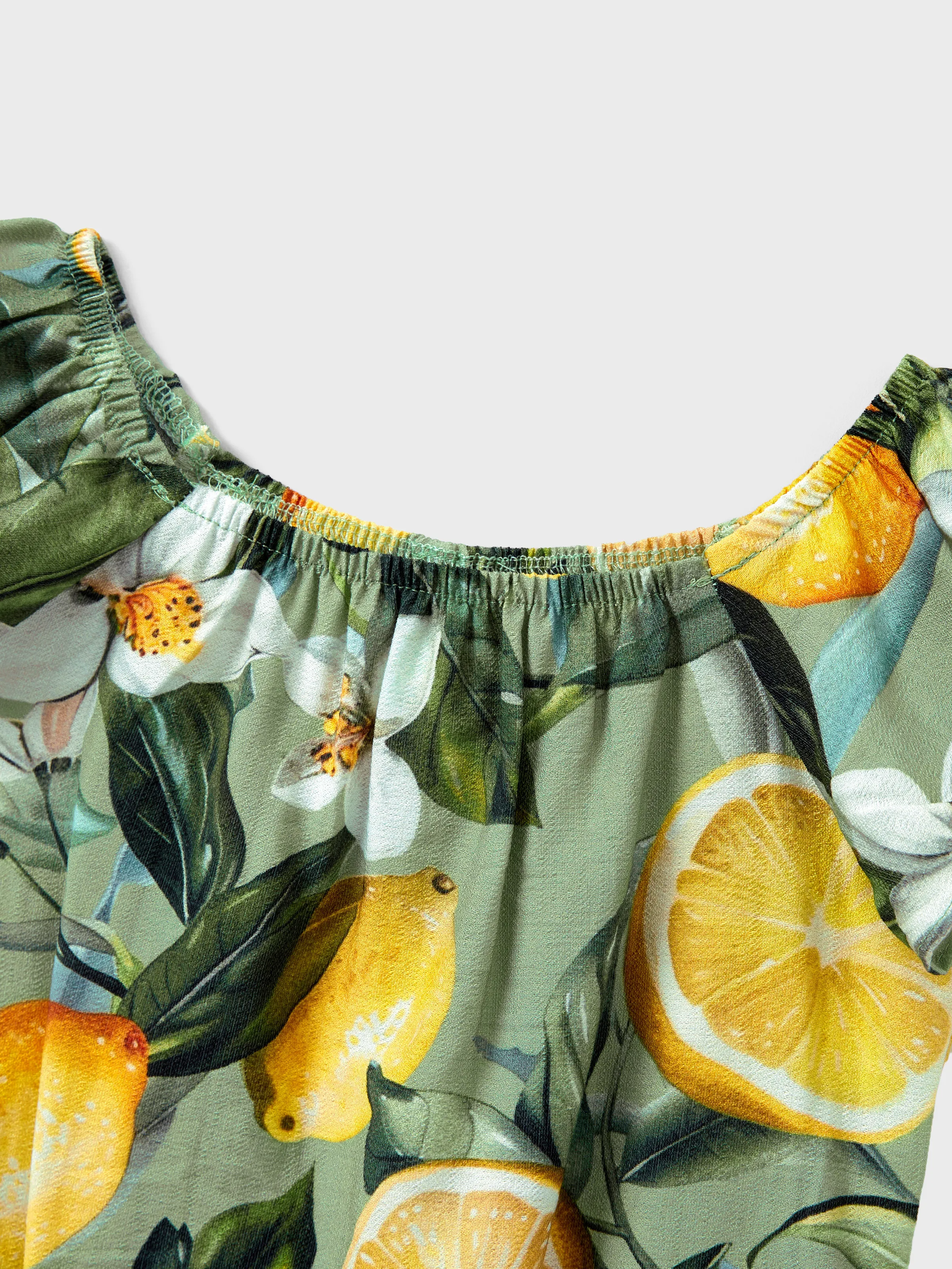 Mommy & me Outfits – Lemon Print Hawaiian Summer Dresses – Tropical Vacation Clothes for Men, Women & Kids Green - Image 20