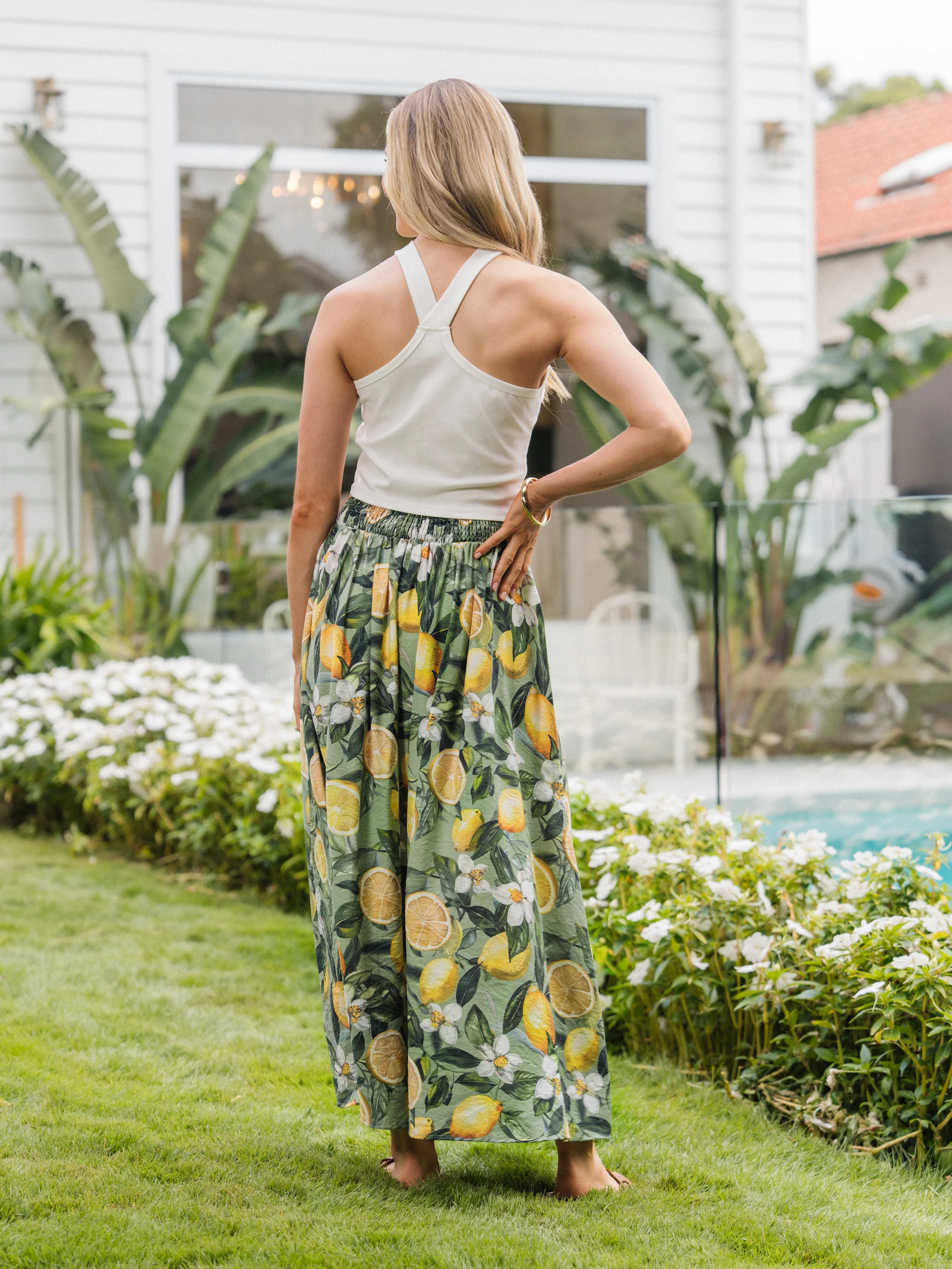 Mommy & me Outfits – Lemon Print Hawaiian Summer Dresses – Tropical Vacation Clothes for Men, Women & Kids Green - Image 5